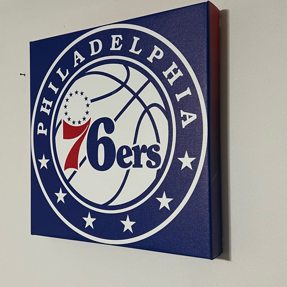 Philadelphia 76ers basketball team/ canvas print wall art size 12x12 inches